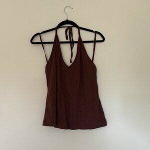 Old Navy Maroon Halter Top with Built-in Bra